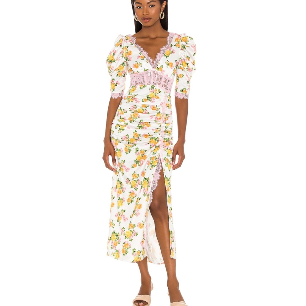 For Love & Lemons Emma Midi Dres